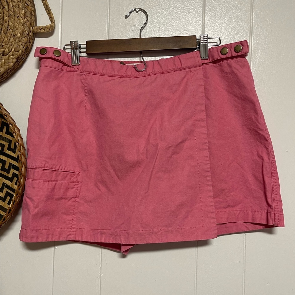 Hilfiger Tennis Skort 12 Women Pink Faux Wrap Pocket Zipper